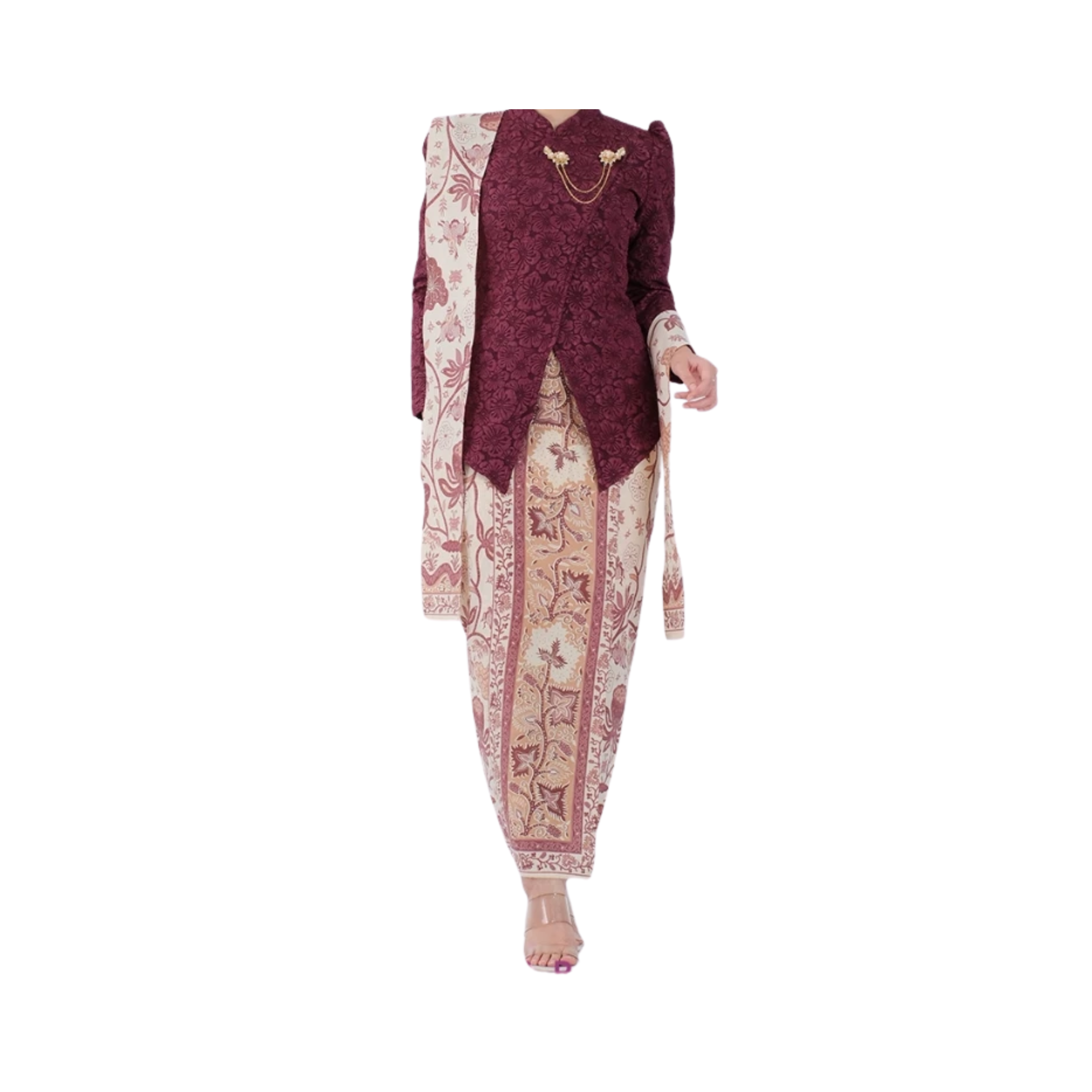 Izarabatik Kartika Series Jacquard Fukuro Bross Set Kebaya Janggan Batik Modern