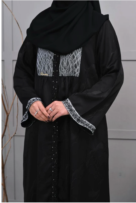 Ummu Darabirra Darabirra Abaya Golden Metallic Jacquard brukat Swarovsky