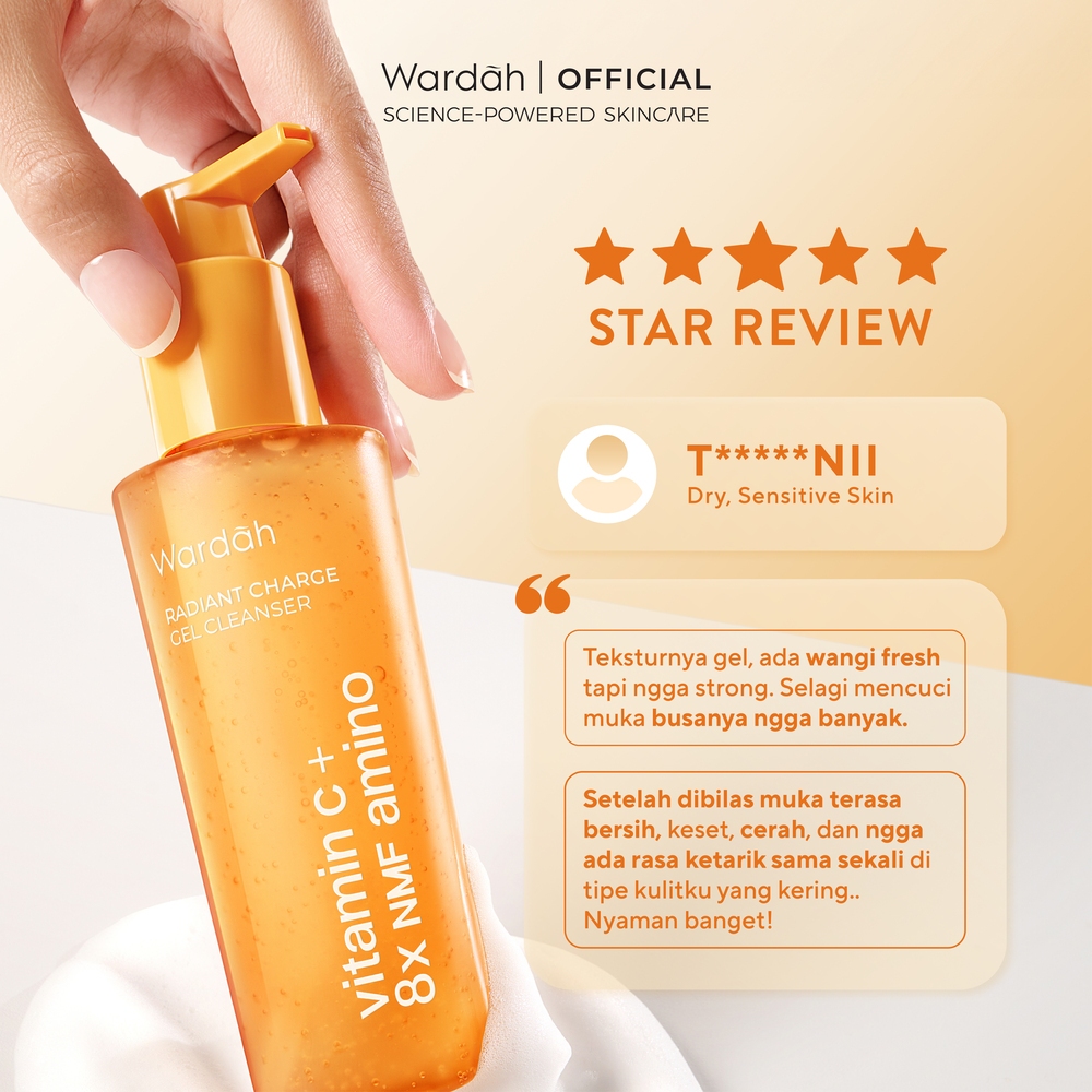 Paragon Technology and Innovation Wardah Radiant Charge Gel Cleanser Vitamin C + 8X NMF Amino