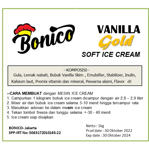 Bonico Bonico Gold Premium Soft Ice Cream Powder