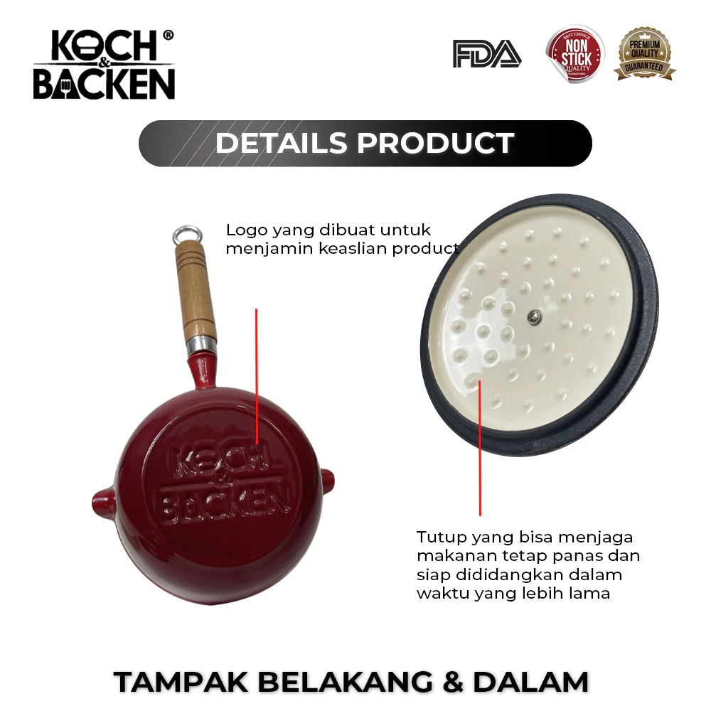 Koch Backen International Koch&Backen Cast Iron Enameled Milk Pot 14 cm