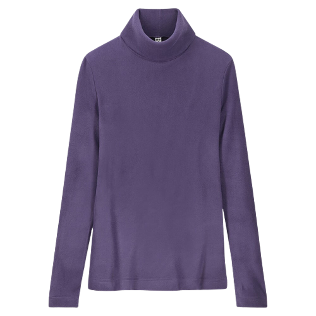 Women HEATTECH T-Shirt Fleece Turtle Neck 5