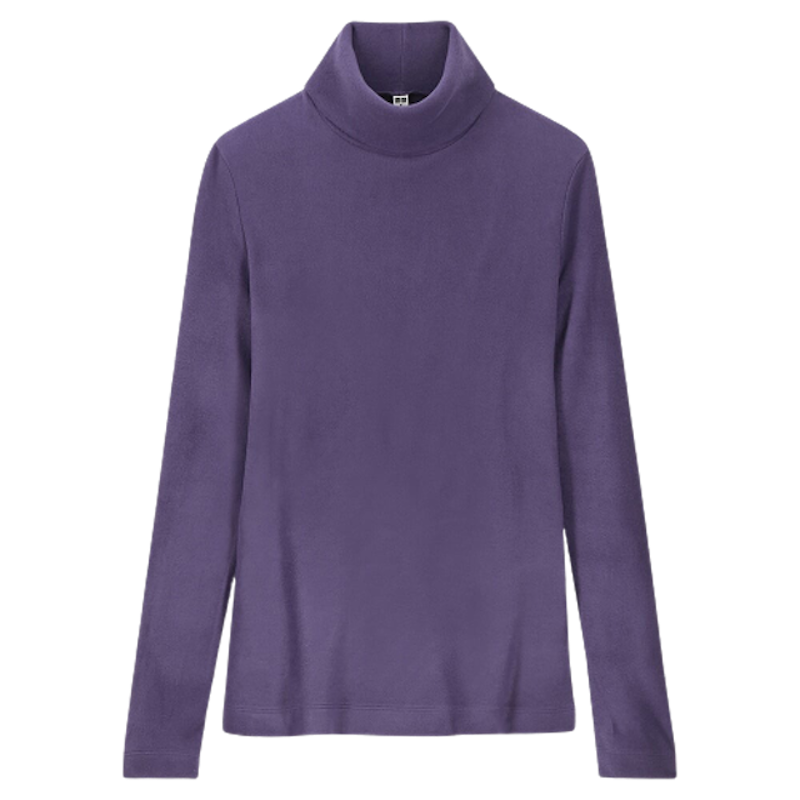 Women HEATTECH T-Shirt Fleece Turtle Neck 5