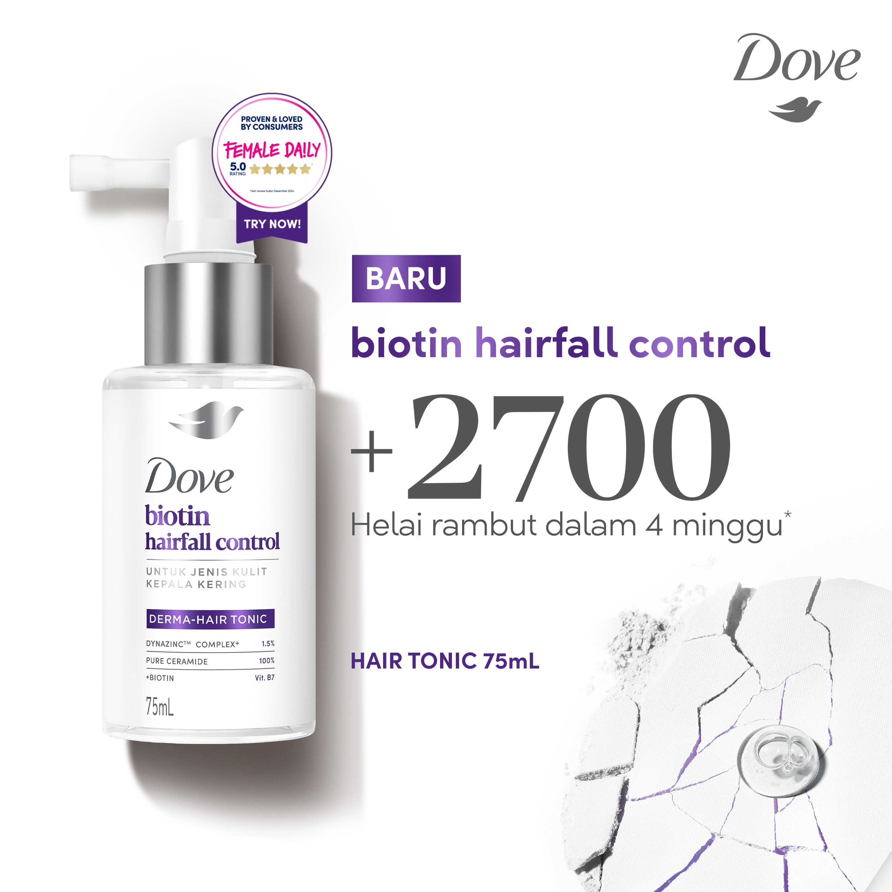 Dove Biotin Hairfall Control Derma-Hair Tonic