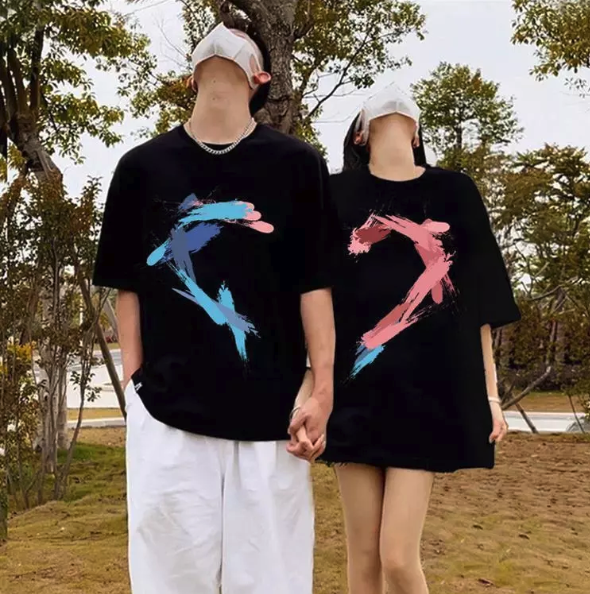  SSMY Kaos Couple Love Blue Merah DT222