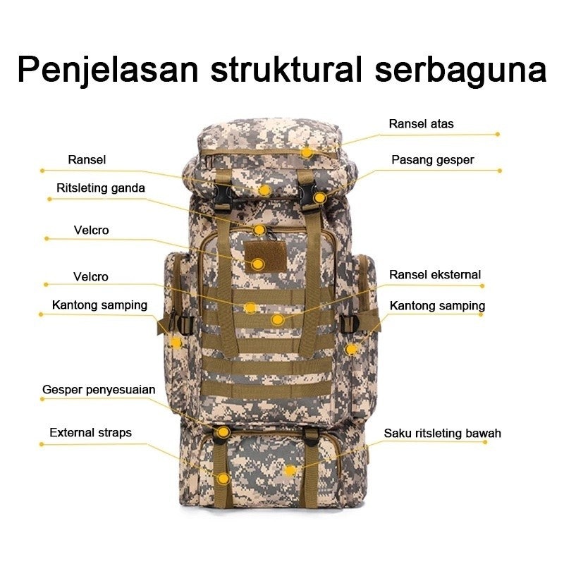 Mojoyce LH99 Tas Ransel Gunung 80L Army 2