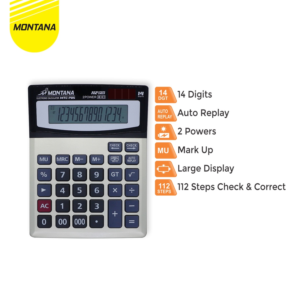 Penco Mega Abadi Montana Electronic Calculator MTC-705