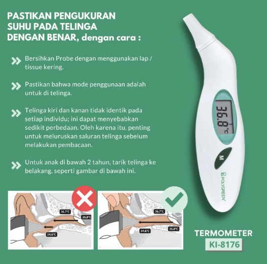 Polygreen Indo Tama Polygreen Infrared Ear and Forehead Thermometer KI8176