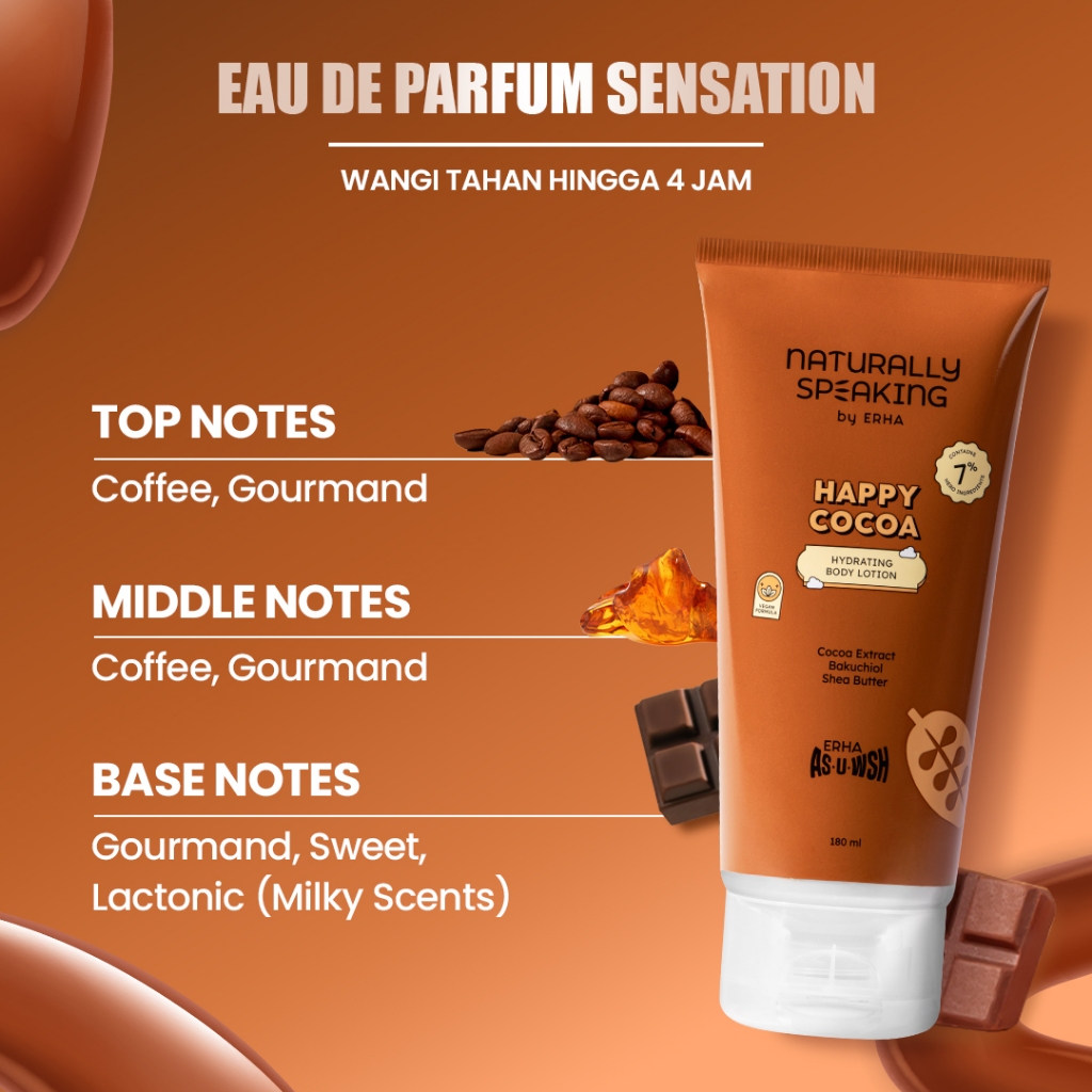 ERHA Clinic Indonesia Naturally Speaking Happy Cocoa Hydrating Body Lotion