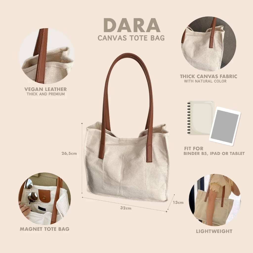  KRUKURI Tote Bag Dara Natural White