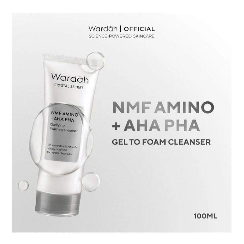 Wardah Crystal Secret NMF Amino + AHA PHA Clarifying Foaming Cleanser