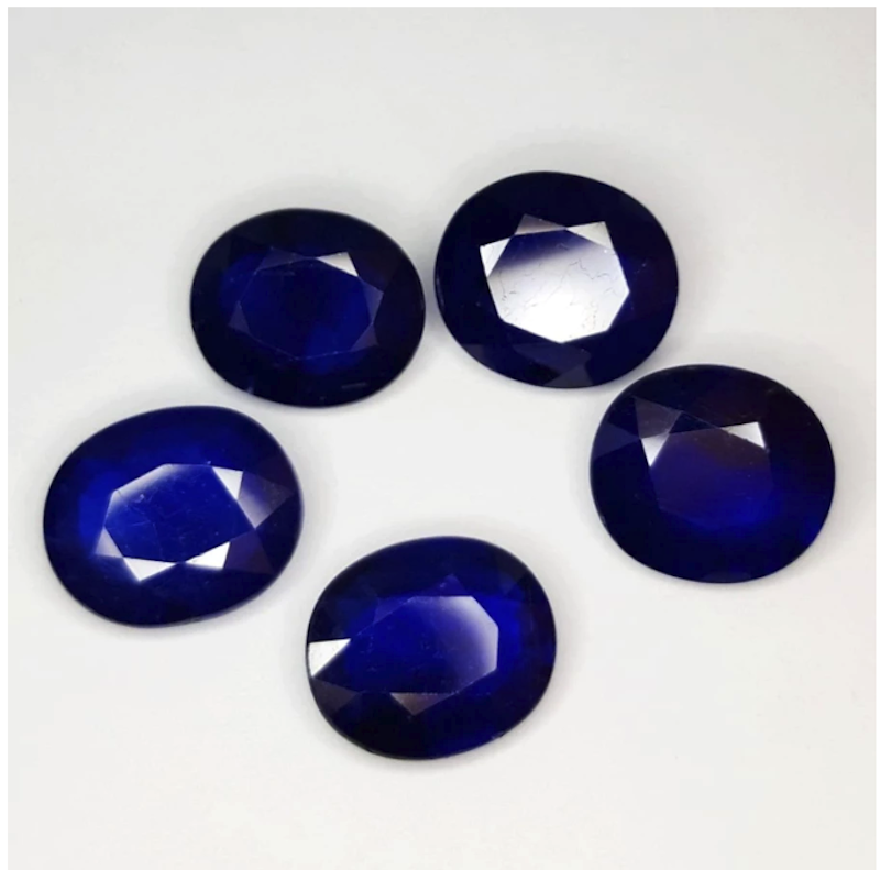 Batu Natural Blue Sapphire Corundum Cutting 3