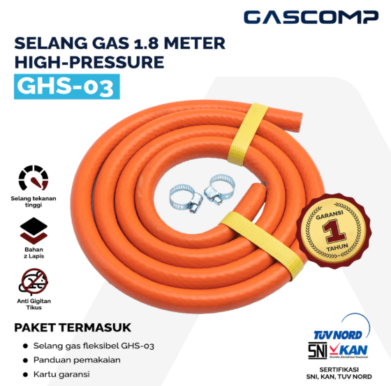 GASCOMP Selang Regulator Kompor Gas High Pressure 5
