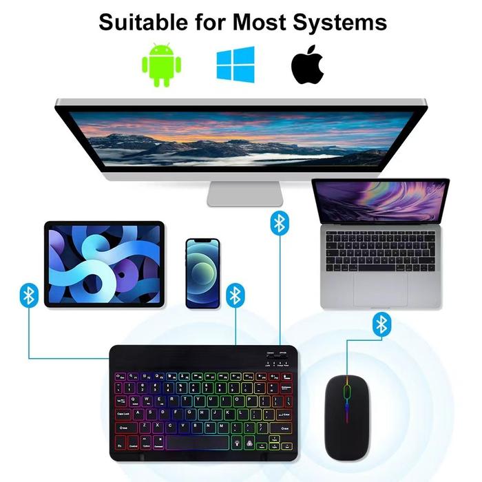 Bestool Bestool Keyboard Mouse Wireless Set Multi Device