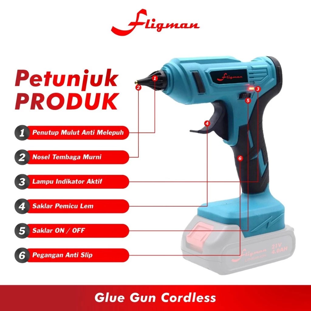 Fligman Cordless Hot Glue Gun Stick 2