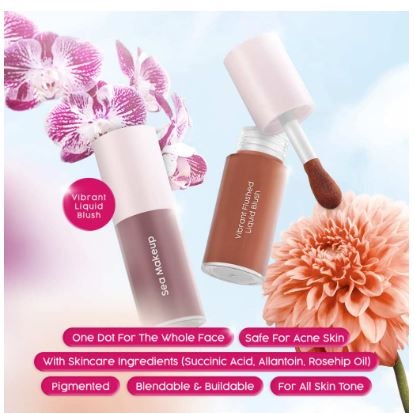  Sea Makeup Vibrant Flushed Liquid Blush On - Orchid Dusk