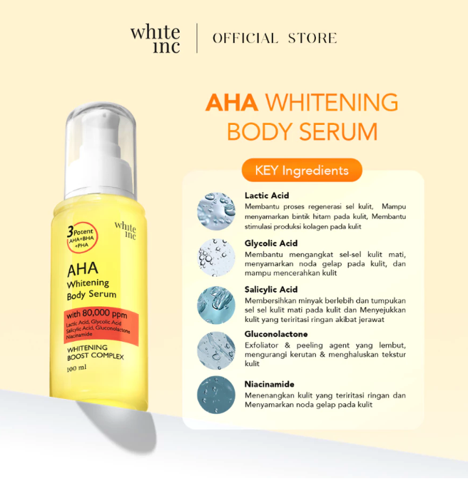 Sinar Alfa Omega White Inc AHA Whitening Body Serum