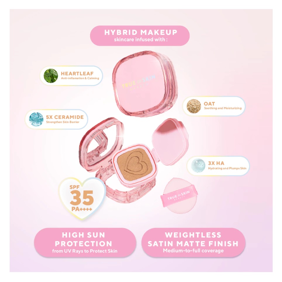 Triniti Tunggal Abadi True to Skin Beauty Skinlike Porefecting Cushion SPF 35 PA++++ 06 Biscoff