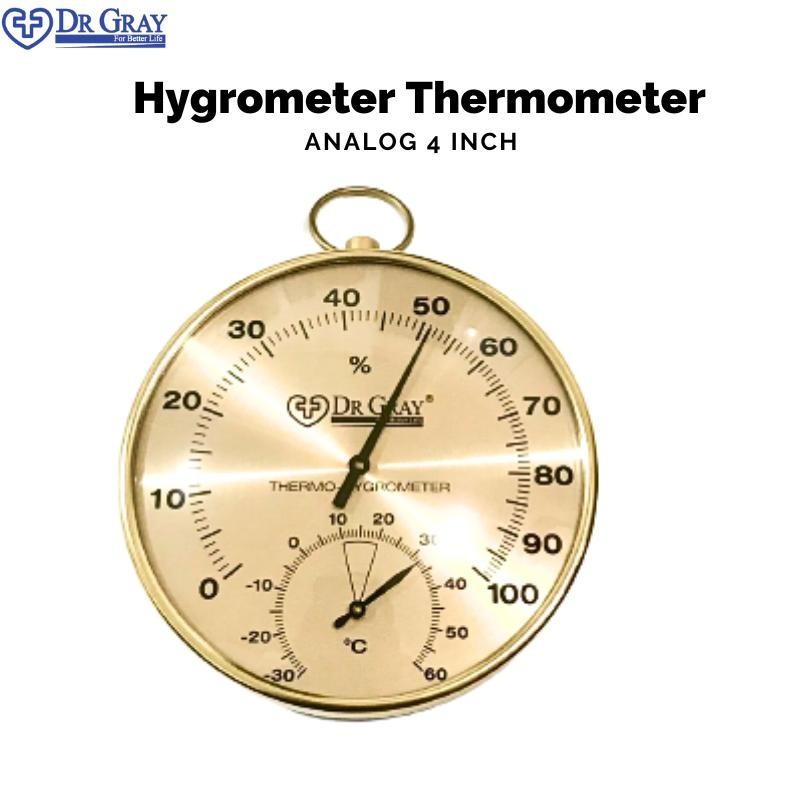  Dr. Gray Hygrometer Thermometer Analog 4 Inch 