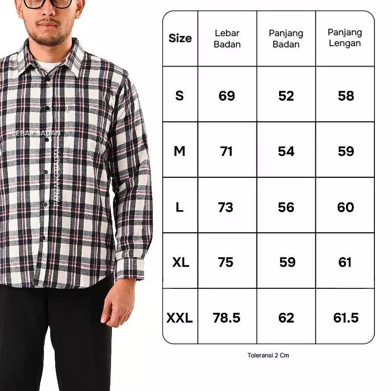 Broodis Kemeja Flannel White Montey Lengan Panjang 5