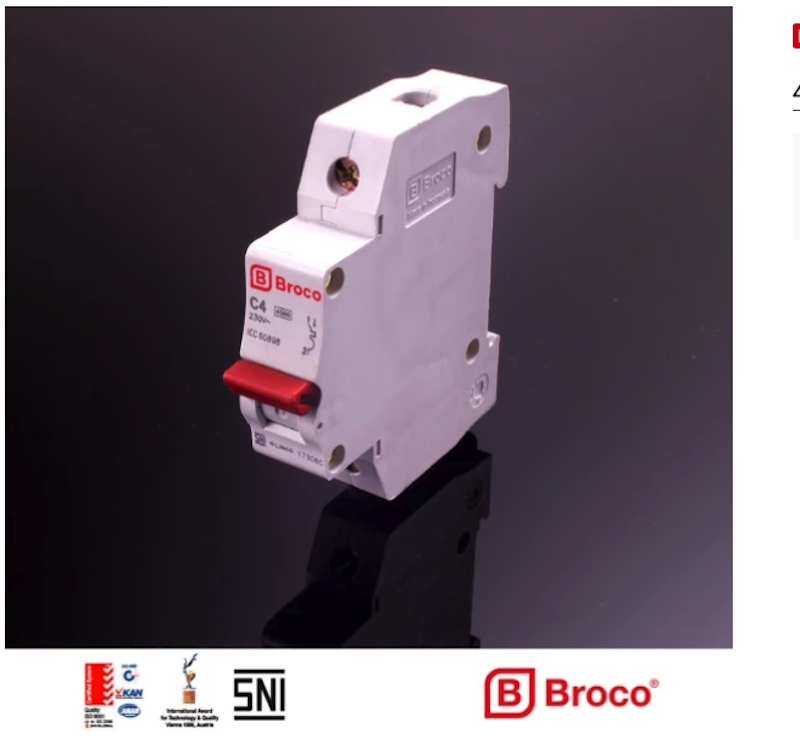 Broco Electrical MCB C 4A 3