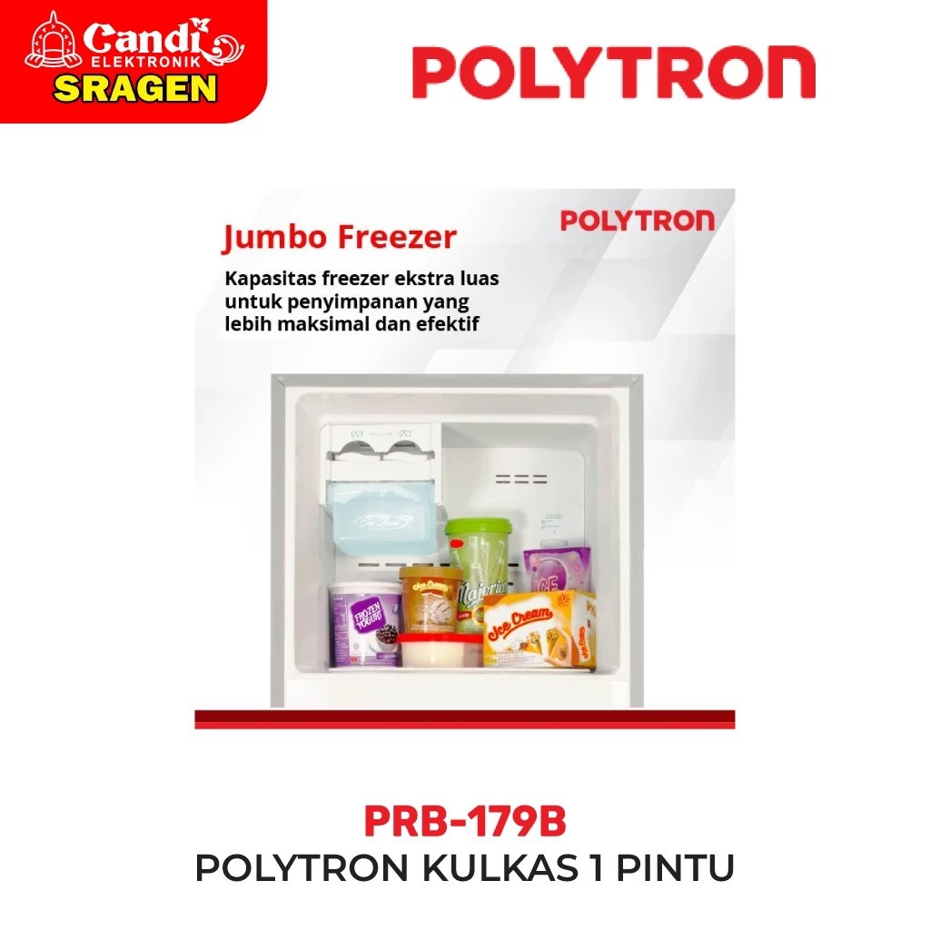 Hartono Istana Teknologi Polytron Kulkas 1 Pintu Metallic Series 170 Liter PRB 179B