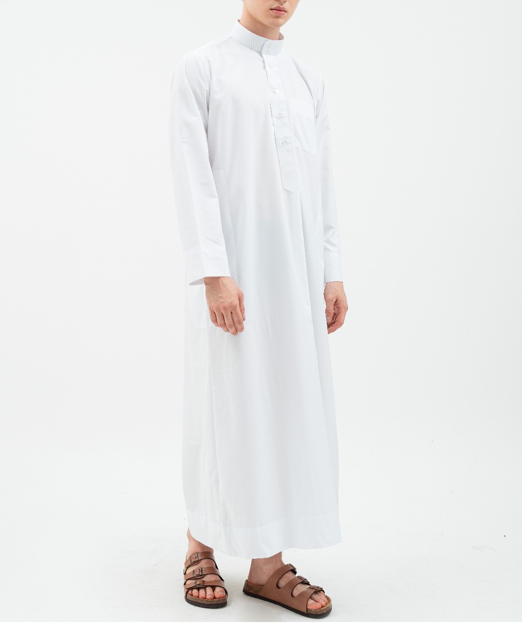 Al Haramain Indonesia Al Haramain Alrawda Gamis Pria Dewasa Slim Fit Premium Series Putih 1083