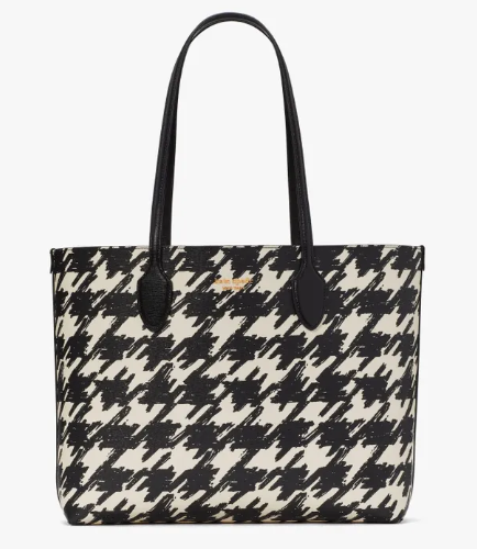Bleecker Painterly Houndstooth Large Tote