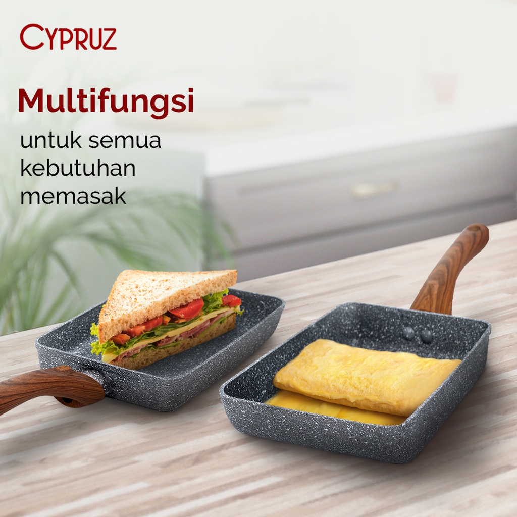 Biyan Internasional Bahagia Cypruz Fry Pan Marble Kotak  FP-0643