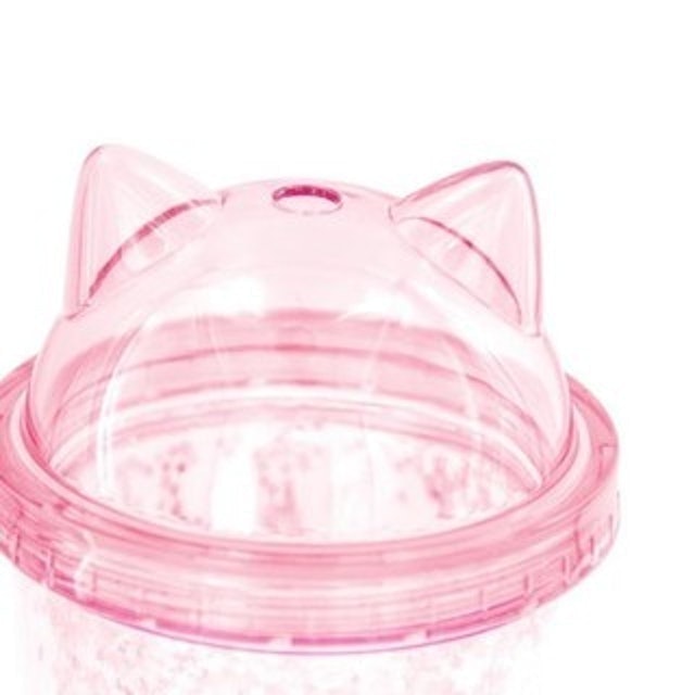 Miniso Cat Ears Glittery Tumbler with Straw