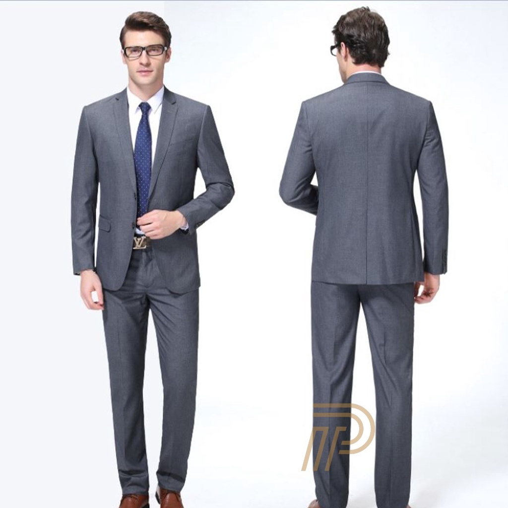 Jas Blazer Vali Pria Formal Kancing Dua Slim Fit