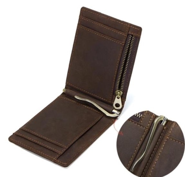RFID Genuine Leather with Money Clip and Coin Purse 1