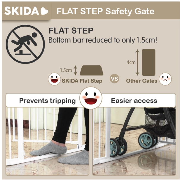 SKIDA Flat Step Safety Gate