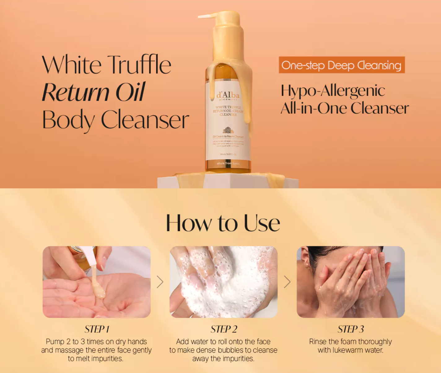 d'Alba d'Alba White Truffle Return Oil Cream Cleanser