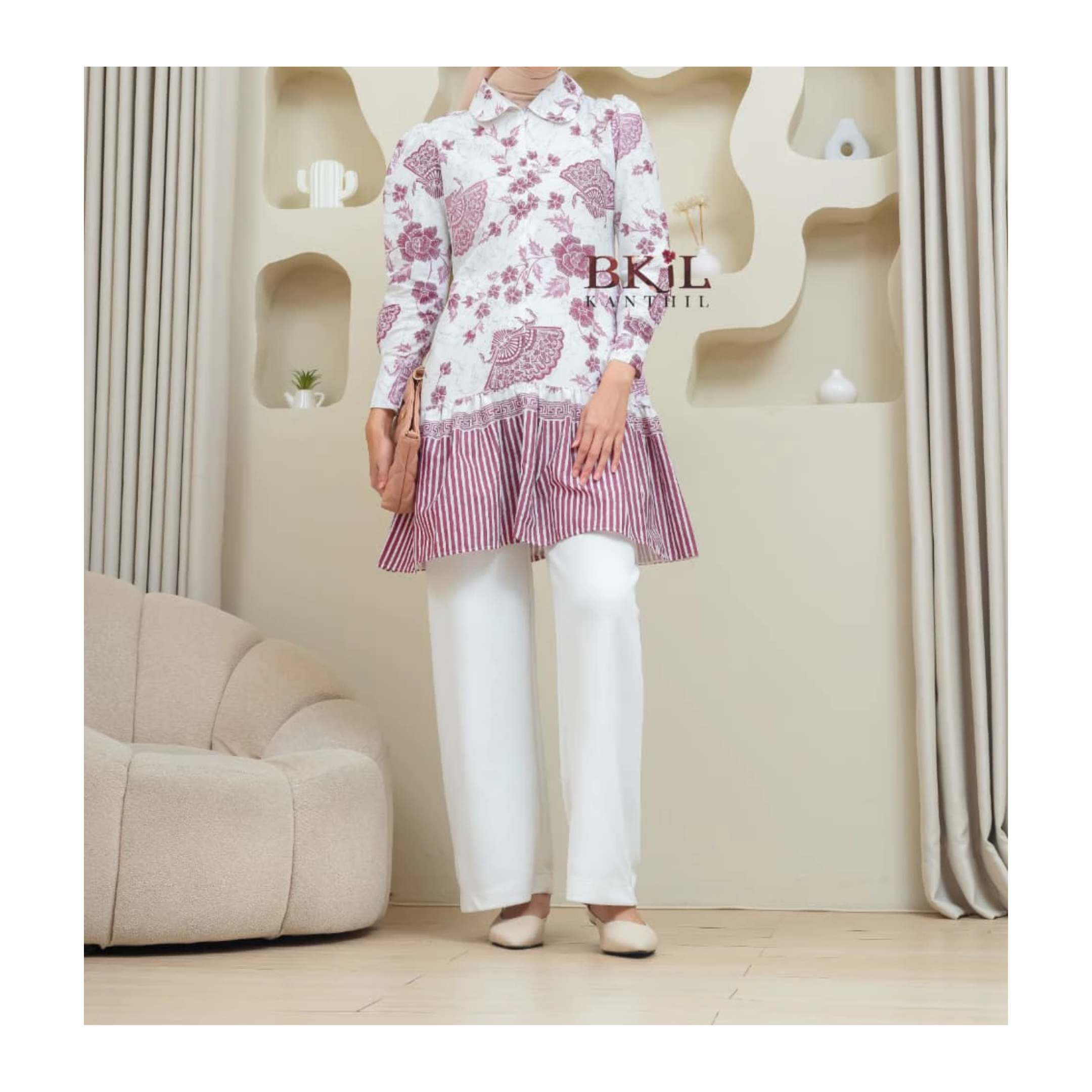  Kanthil Tunik Batik Modern Motif Davina