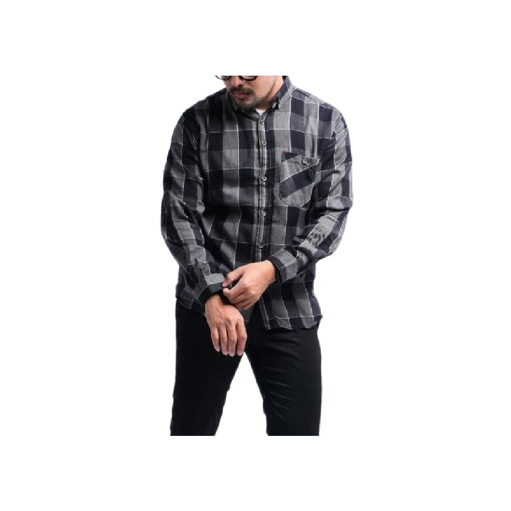 DGM Fashion Kemeja Pria Flanel Lengan Panjang Premium 1954 Saku Satu