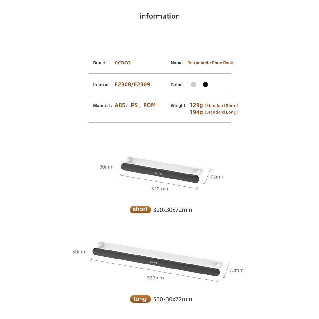 Ecoco Indonesia Ecoco Shoe Rack Long Grey