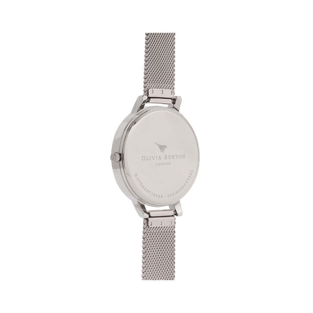 Olivia Burton White Dial Mesh Watch