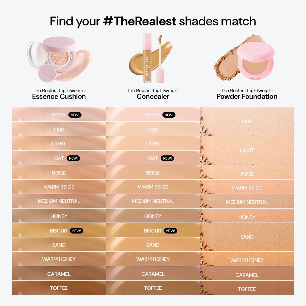 Rose All Day Cosmetics Rose All Day The Realest Lightweight Essence Cushion Warm Honey