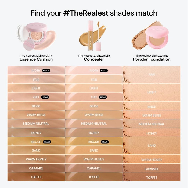 Rose All Day The Realest Lightweight Essence Cushion Warm Honey 5