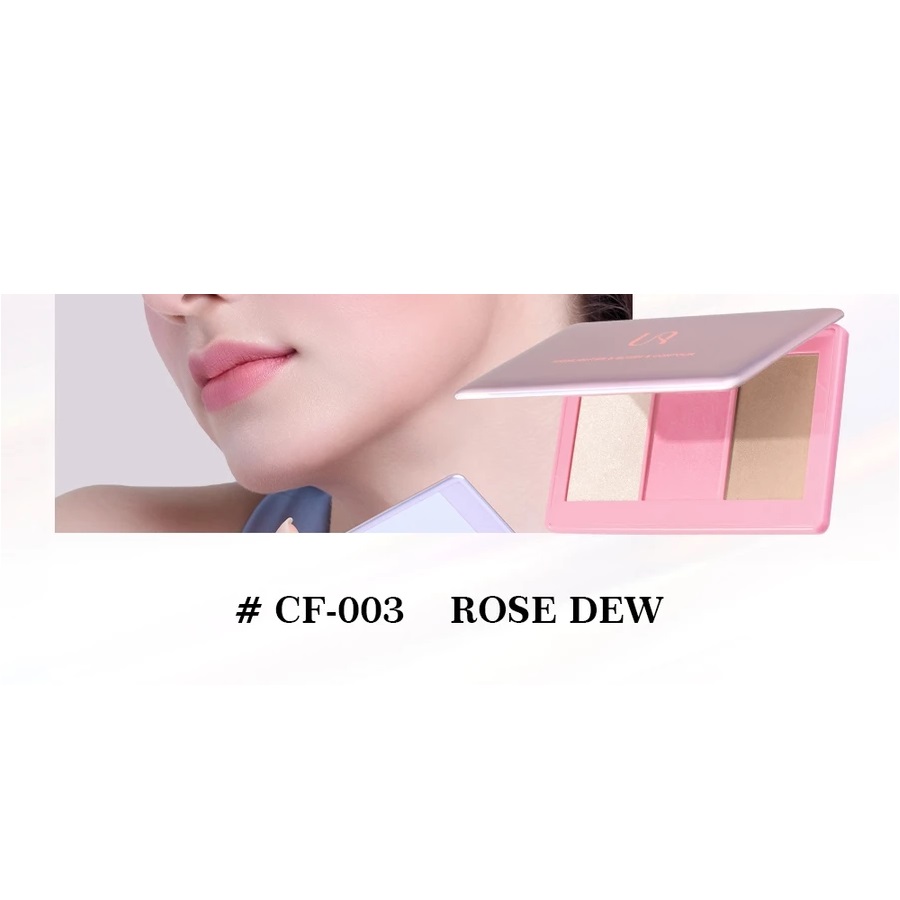 Xianghui Trading Indonesia URRACX Palette Highlighter & Contour & Blush Multi-Use CF-003 Rose Dew
