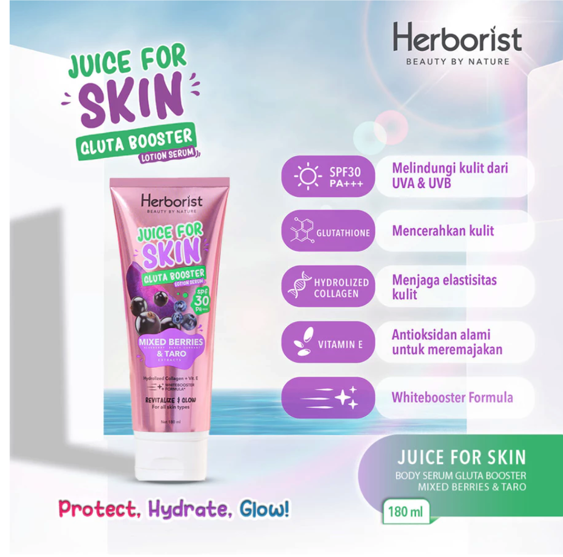 Juice For Skin Gluta Booster Lotion Serum SPF 30 PA+++ Mixeed Berries & Taro Extract 2