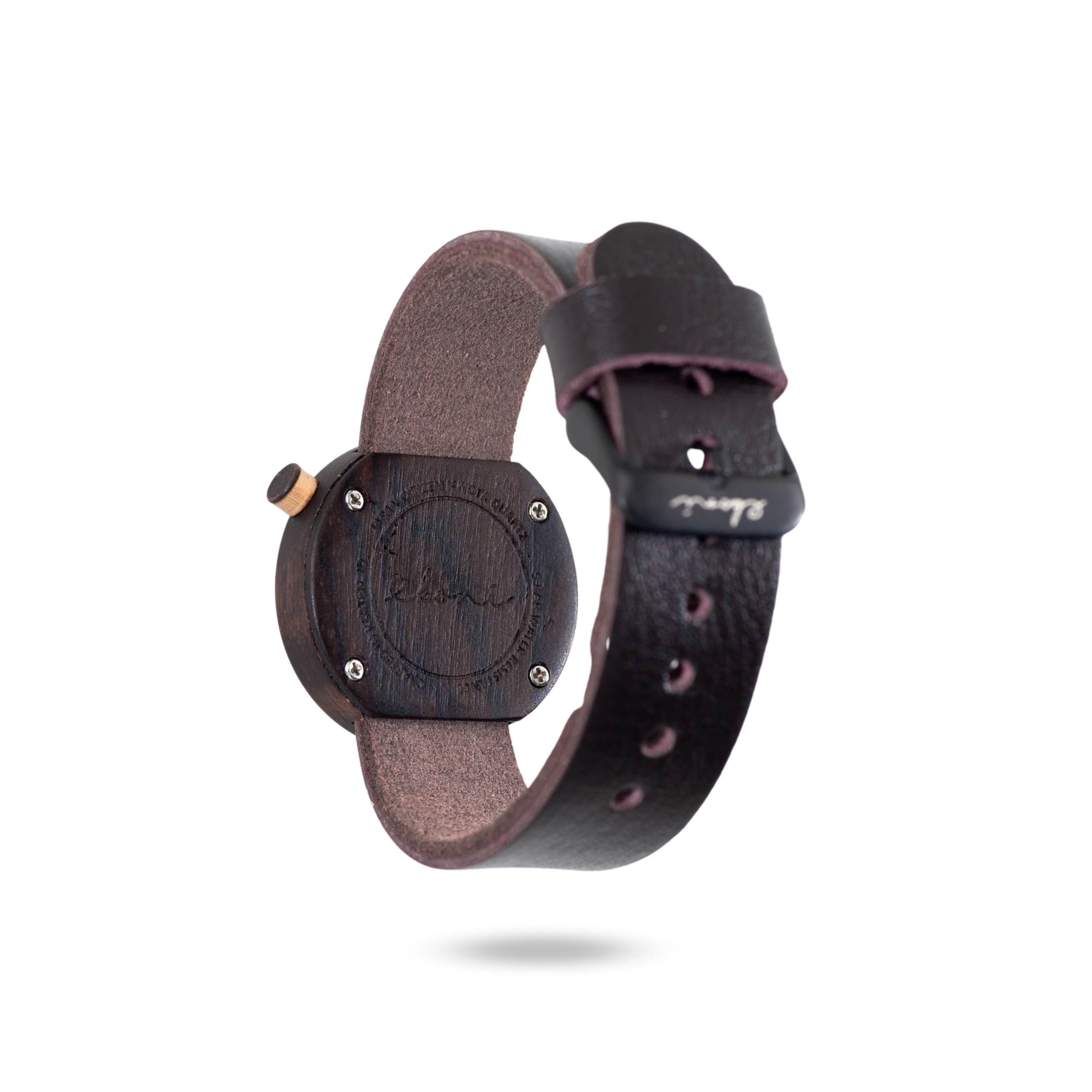 Eboni Jam Tangan Kayu Mini Rosebrown - Dark Brown