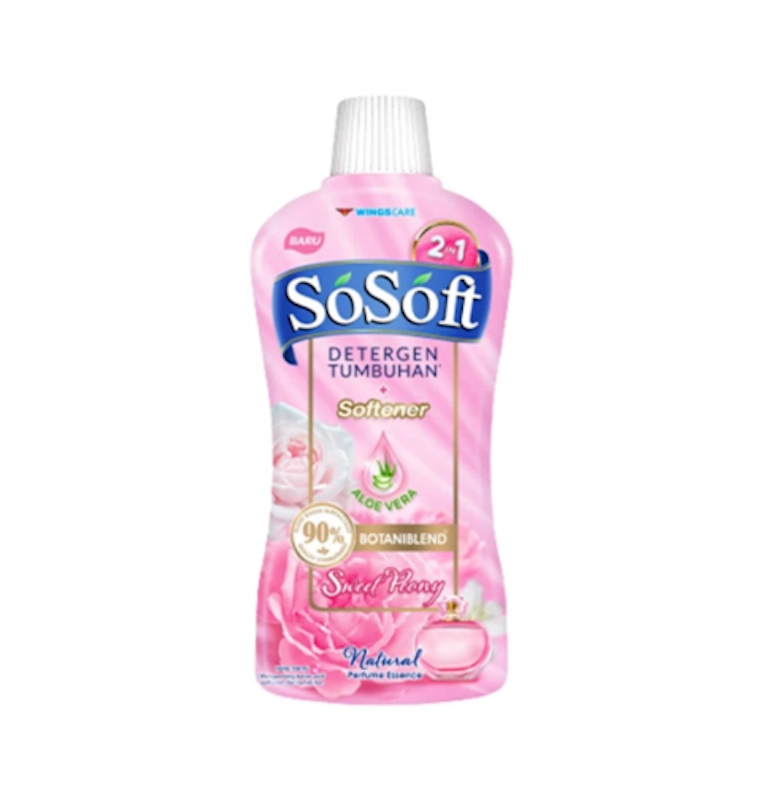 SoSoft Detergen Tumbuhan + Softener Sweet Peony 1