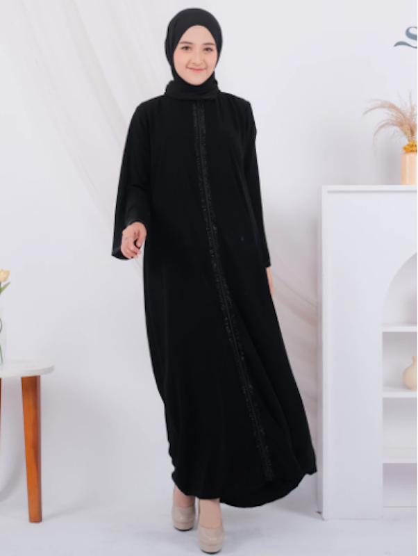 Salaf Boutique Abaya Ziper Black 3
