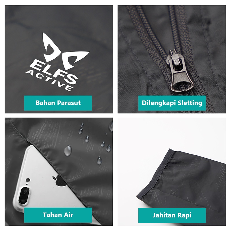 Elfs Active Jaket Pria Lipat Parasut Water Resistant Simple