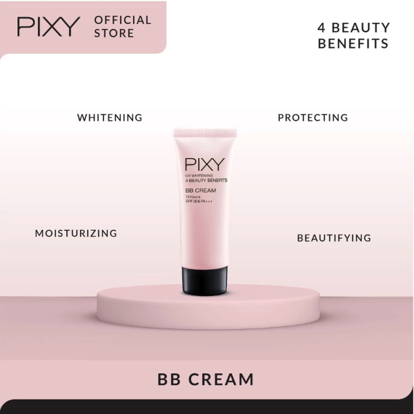 Mandom Indonesia PIXY UV Whitening 4 Beauty Benefits BB Cream 01 Ochre