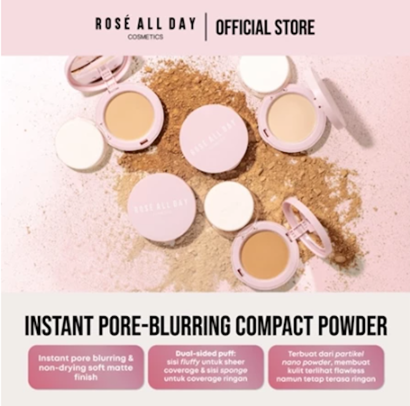 Rosé All Day The Realest Lightweight Compact Powder Tan 3