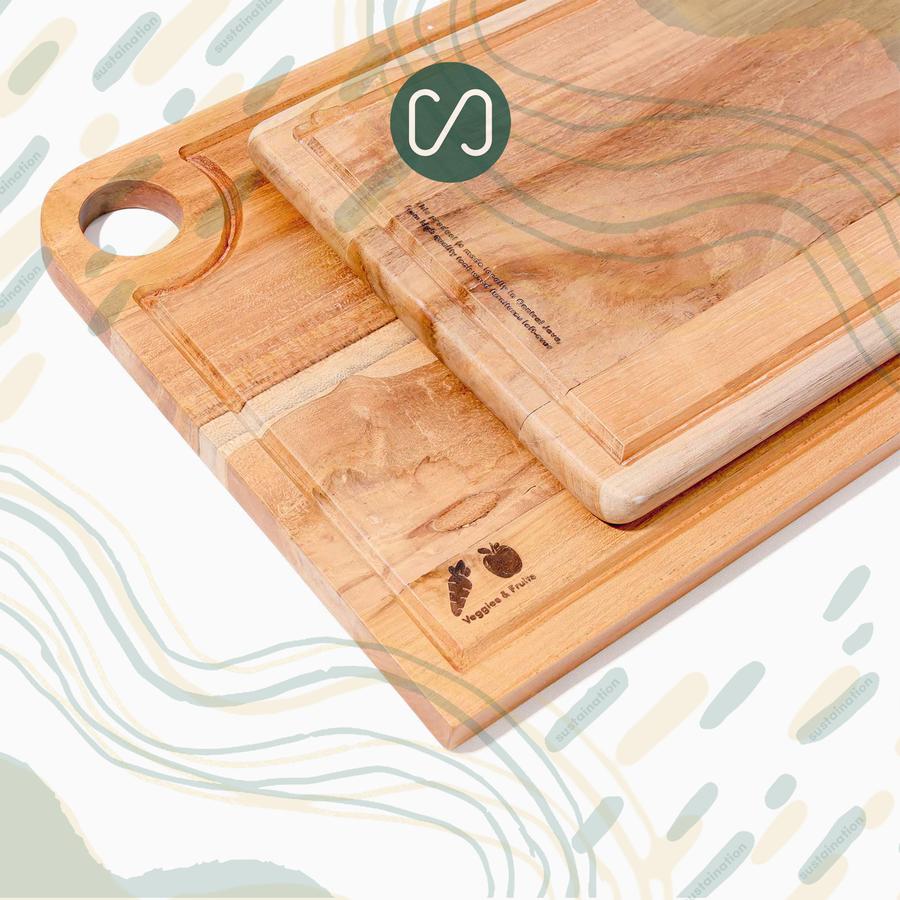 Lingkar Hijau Indonesia Sustaination Talenan Kayu Jati Premium Dengan Gagang