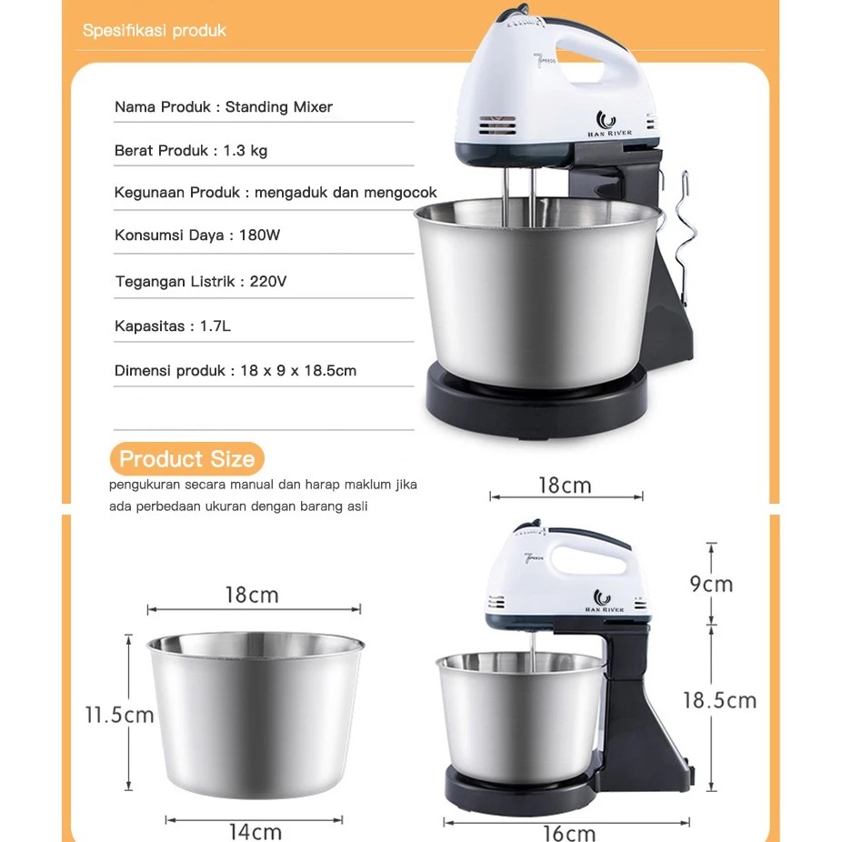Wan Bang Indonesia  HAN RIVER Stand Mixer  HRDDQ03WT